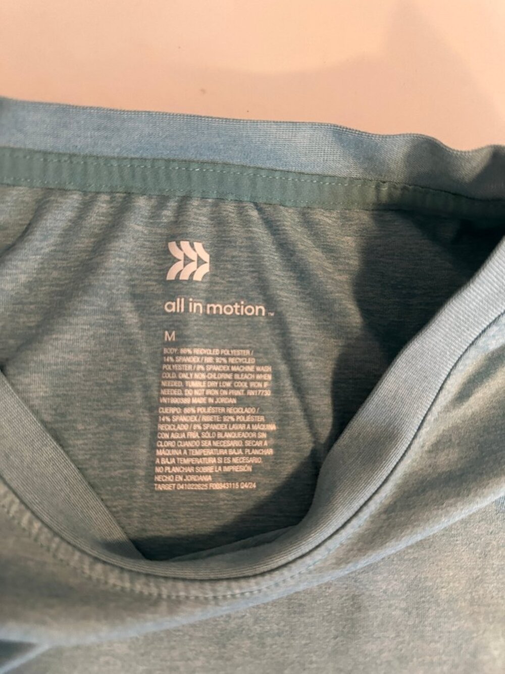 All in Motion Men's Performance Athletic T-Shirt Blue M Moisture Wicking Active - Picture 2 of 3